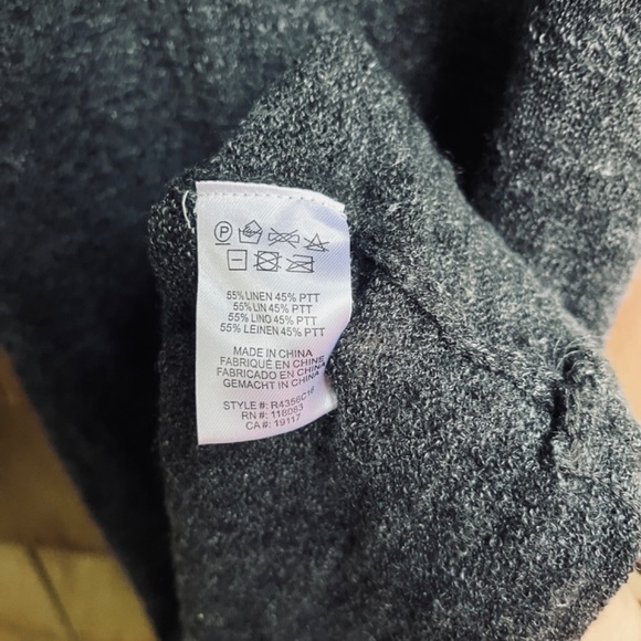 Minnie Rose Tank Top Tunic Size S Linen Dark Gray Melange Knit Casual Soft - Picture 11 of 11